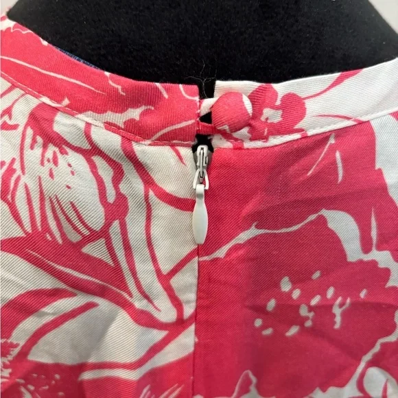 J McLaughlin Fernanda Silk Blend Pink White Floral Dress Sz 8 Rn159236 - Picture 6 of 8